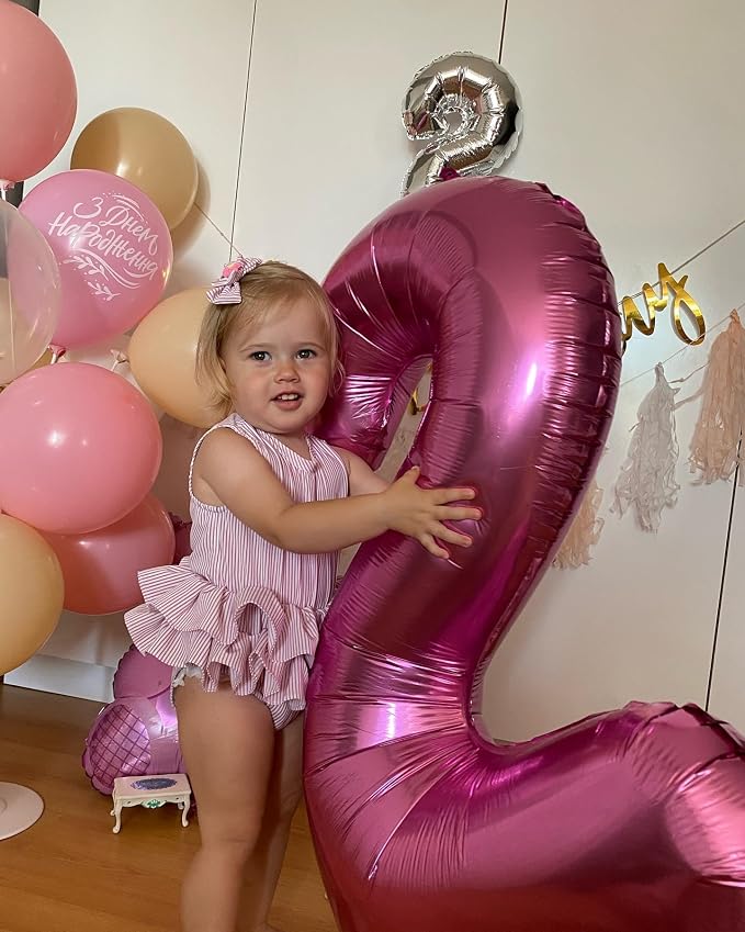 Pink Number 3 Balloon 40 Inch, 3rd Birthday Party Decorations Men Women | Foil - Image 2
