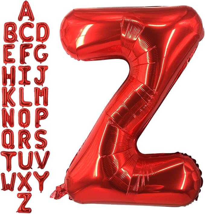 40 Inch Red Letter Z Balloons, DIY Phrase Foil Alphabet Letter Z Balloons DIY by LHOAVWE