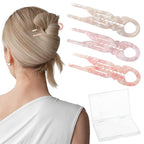 Sunolga 3pcs Prestige French Hair Pins for Women, 4.38" Large, Serrated Anti-Slip Design, Curved Shape for Better Head Fit, Coquette Elegant Hair Accessories for Updos, Chignon, Bun Hairstyles