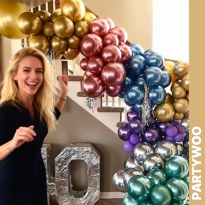 PartyWoo Multicolor Balloons 66pcs Pack Blue and Silver Balloons | Assorted - Image 7