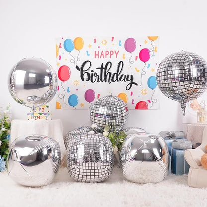 6Pcs 22 Inch Silver Balloons, Disco Ball Balloons - Image 3