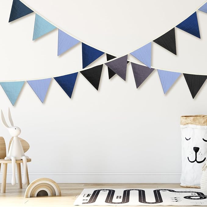 Oudain 2 Pcs Pennant Banner Flags Nursery Garland Triangle Bunting Flags - Image 3