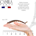 Camila Paris CP2315 French Hair Barrette Clip, Flexible Ponytail Holder No Metal Parts, Strong Hold Grip Hair Clips for Women, No Slip and Durable Styling Girls Hair Accessories, Made in France