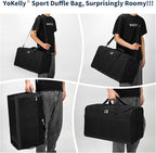 Gym Bag 20 inch Sport Duffle Bag for Men - 40L Weekender Duffel Bag for Travel - Black