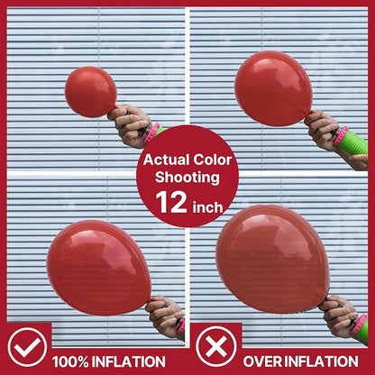 PartyWoo Burgundy Balloons 100pcs Dark Chestnut Red Maroon Color | 12 Inch - Image 4
