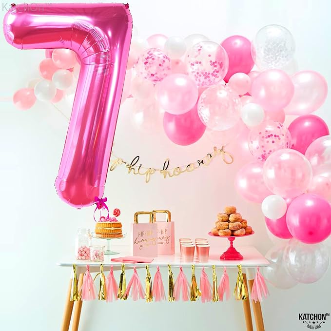 KatchOn, Giant Hot Pink Number 7 Balloon - Image 7