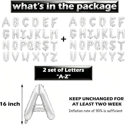 52 Pcs White Letter Balloons, Custom 2 Set A-Z Set - Image 3