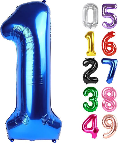 Navy Blue Number 1 Balloon 40 Inch, 1st Birthday Decorations Men Women | Foil by IWERP