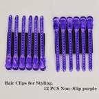 12 Pcs Metal Duckbill Hair Clips for Hair Sectioning Alligator Hair Clips for Styling Dividing Duck Bill Clips with Anti-Slip Holes Salon Barber Styling Tools
