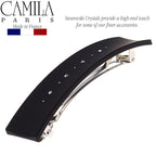 Camila Paris CP2652 French Hair Barrette Clip for Girls, Black, Metal Automatic Clasp Strong Hold Grip Hair Clips for Women, No Slip and Durable Styling Girls Hair Accessories, Made in France