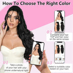 ALXNAN Ponytail Extension,24 Inch Claw Clip in Long Curly Wavy Black Ponytail Hair Extension Jaw Clip on Pony Tails Hairpiece for Women