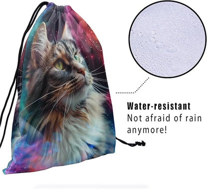 Lovely Cat Gymnastics Grip Bag Colorful Sky Gym String Bag - Image 4