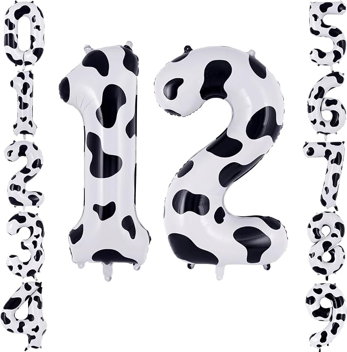 40 Inch Cow Print Number 12 Balloon by TNCDJKPA
