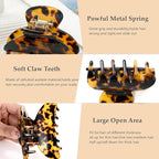 2Pcs Small Medium Hair Claw Clips for Women Tortoise Shell Claw Hair Clips for Thin Fine Medium Thick Hair