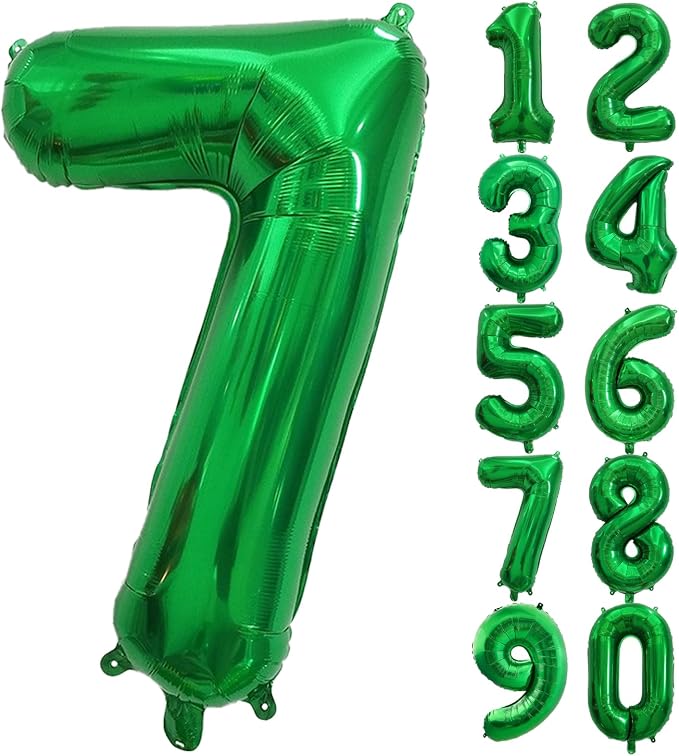 Number Balloons Green Party Balloon by United-UnicornsParty