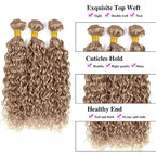 Ash Blonde Water Wave Bundles Human Hair Color #22 Bundle Niegmeag Brazilian Virgin Remy Hair 3 Bundles 24 26 28 Inch #22 Blonde Wet and Wavy Bundle