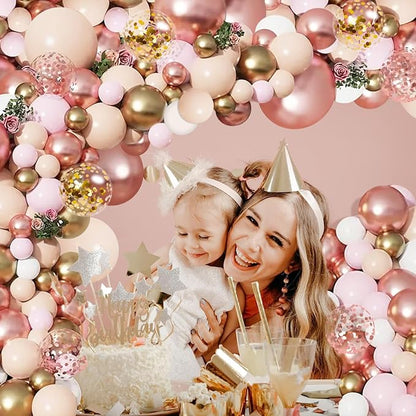 Rose Gold Balloon Garland Arch Kit, Party Decor. | Nude Pastel Pink, Matte White - Image 6
