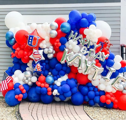 Voircoloria 66pcs Red White Blue Latex Party Balloons, 12inch | - Image 6