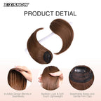 2 Pcs Short Clip In Hair Extensions 8 Inch Heat Resistant Easy Hair Pieces Thick Synthetic Hair Extensions Clip in Adding Extra Volume Hairs Volumizer for Women With Thin & Fine Ginger Brown