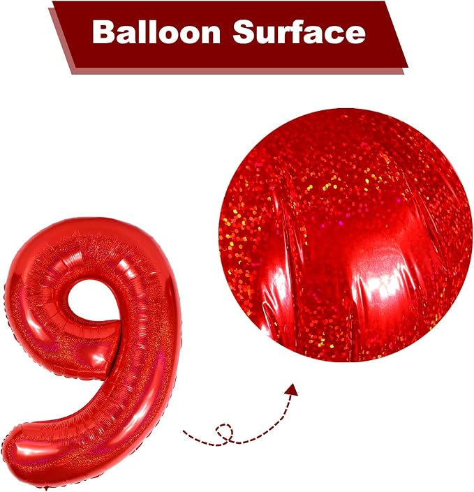 Laser Red 9 Balloon - Image 7