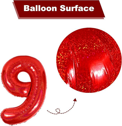 Laser Red 9 Balloon - Image 7