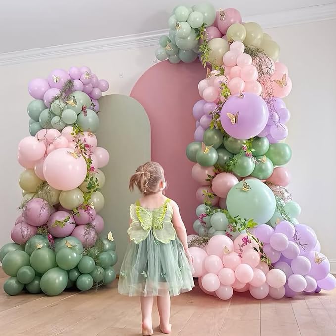 Dusty Green Purple Pink Balloon, 60 Packs 12 Inch Lavender Pastel Pink Balloon - Image 3
