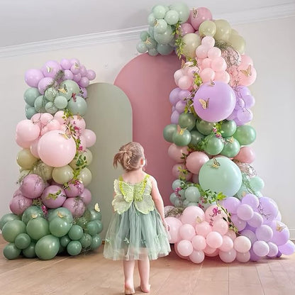 Dusty Green Purple Pink Balloon, 60 Packs 12 Inch Lavender Pastel Pink Balloon - Image 3