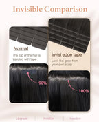 GOO GOO Invisi Edge Tape in Hair Extensions Human Hair, 1C Mocha Brown, 6pcs 14inch 15g, Virgin Remy Hair, Seamless Injected Tape, Natural Look