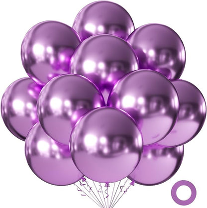 Metallic Purple Balloons 18 Inch 24 Pack Matte Helium Latex Round Balloons by KALOR