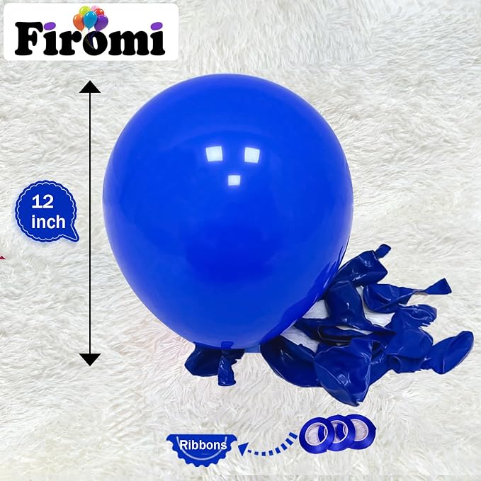 Firomi Royal Blue Party Balloons 12-inch 100 Pack | Thicken Latex Big Helium - Image 2