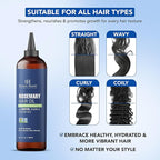 Botanic Hearth 100% Pure Rosemary Oil for Hair Growth (6.7 fl oz)| Infused with Biotin, Jojoba & Castor Oil | Hair Oil Repairs Dry Damaged Hair, Strengthening, Healthier Hair- Hair Tonic