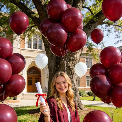 110pcs Burgundy Red Balloon 12 Inch, Burgundy Red Latex Balloons - Image 7