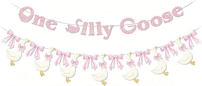 One Silly Goose Banner, 1st Birthday Party Decoration, Goose Garland by Unknown