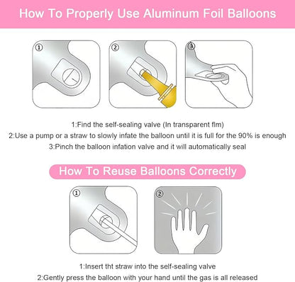 Bow Pink 4 Balloons, 40 Inch Giant Pink Bow Helium Foil Number 4 - Image 7