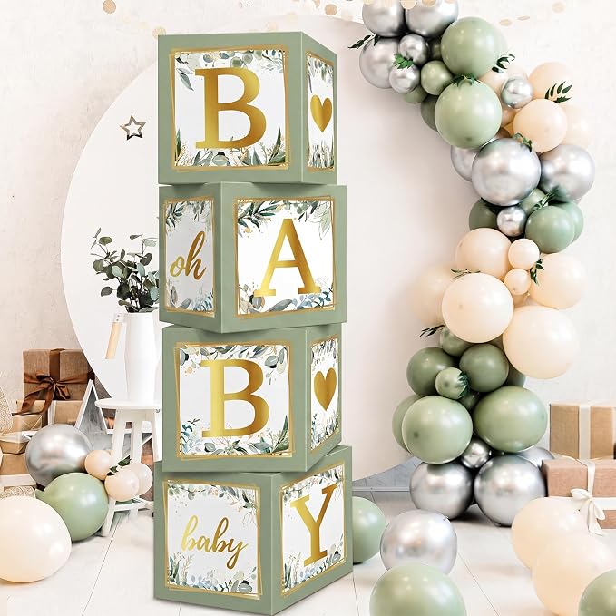 RUBFAC Baby Shower Boxes with Letters by RUBFAC