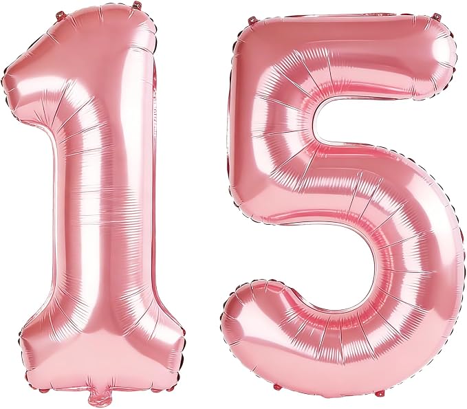 40 Inch Number 15 Balloons for 15th Birthday Party Decorations, 0-100 Jewelry by FOBELEC