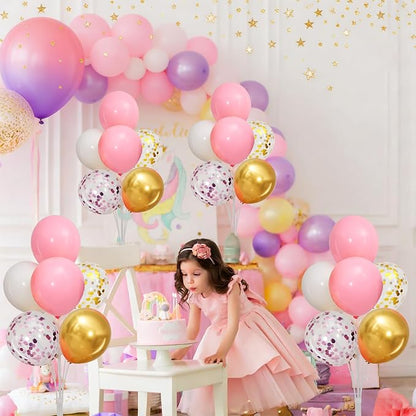 4 Sets Pink Gold Confetti Balloons Centerpieces - Image 7