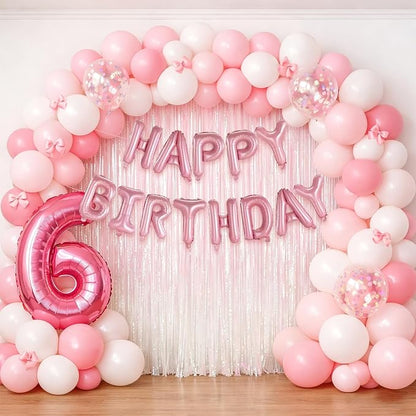 Pink Happy Birthday Balloons Banner, 16 Inch Pink Letters Aluminum Foil Balloon - Image 8
