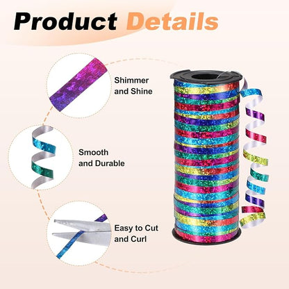 PATIKIL Glitter Curling Ribbon 100yds x 1/5" Plastic Balloon String Ribbon | - Image 3