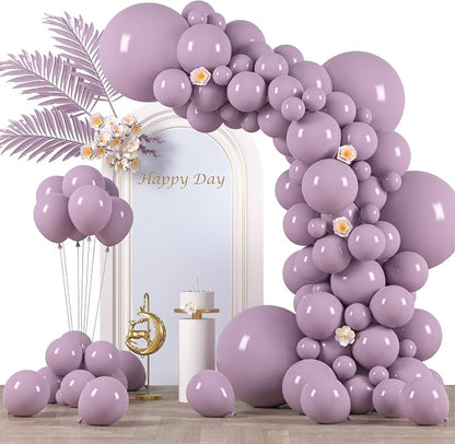 Voircoloria 130pcs Lilac Purple Balloons Garland Arch Kit, 18 12 10 5 Inch | by Voircoloria