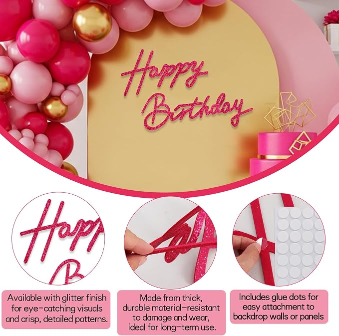 TONIFUL Happy Birthday Sign for Backdrop - Image 3