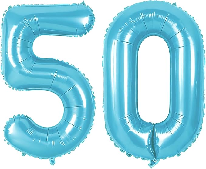 Number 50 Balloons for 50th Birthday Party Decorations, 0-100 Large No.50 by Joycard