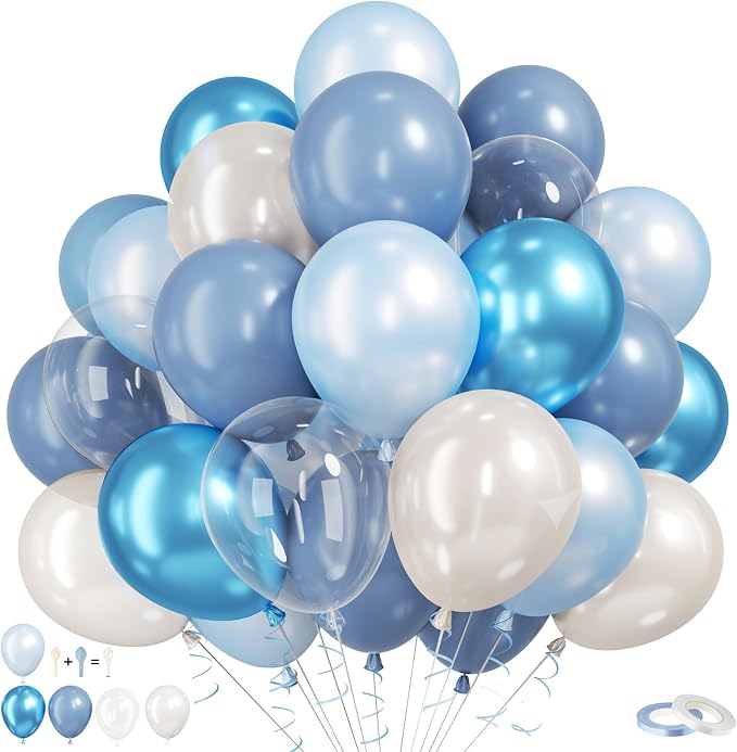 Blue Balloons, Baby Boy Gender Reveal Ocean Birthday Wedding Anniversary by FunHot