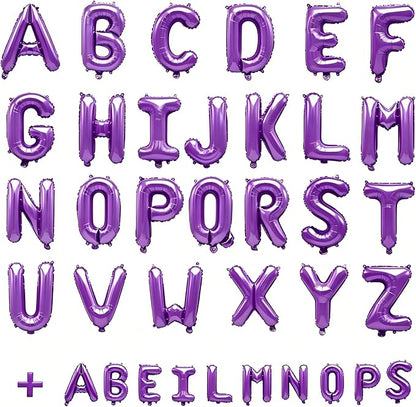 36 Pcs Purple Letter Balloons, Custom A-Z Set - Image 2
