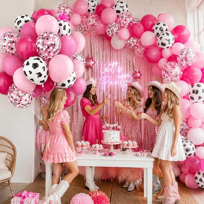 Cow Balloons, 12 Inch Cow Print Balloons Hot Pink Balloon, Hot Pink Balloon - Image 4