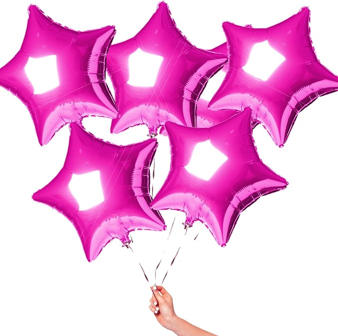 MEETINGU Star Balloons, 18 Inch Rose Mylar Star Foil Balloons - Image 4