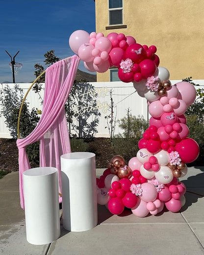 KBZVNAF Pink Latex Balloon Set 60 Packs 12 Inches | Metallic Chrome, Hot Pink - Image 6