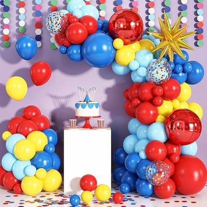Red Blue Yellow Balloon Arch Garland Kit - Image 7