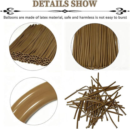 Coffee Brown Long Balloons Premium 260 Twisting Animals Magic Balloons - Image 2