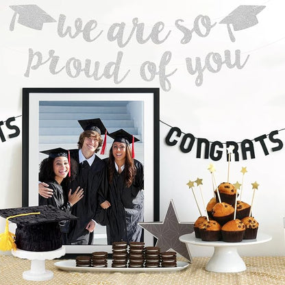 2026 Graduation Decorations Pre-Strung Blingbling We Are So Proud of You Banner - Image 6
